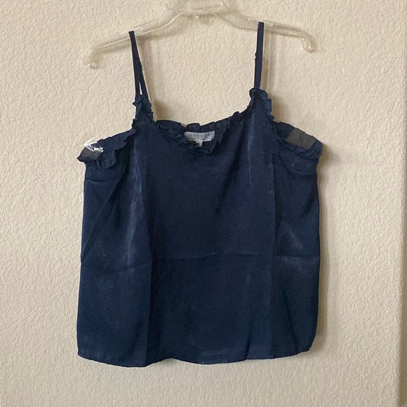 Hayden Los Angeles Tops - Hayden Los Angeles Navy Blue Ruffled Camisole Size L